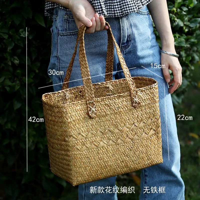 Straw Handbag, Boho bag, Beach Tote, Straw Shopping Bag
