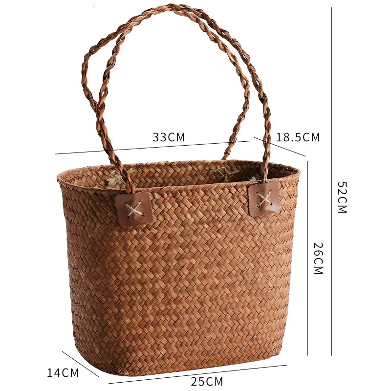 Straw Handbag, Boho bag, Beach Tote, Straw Shopping Bag