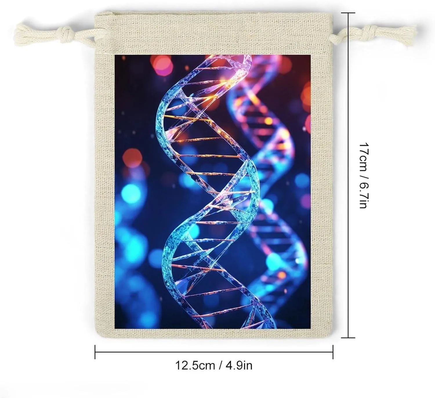 STVNKML 8-Pack DNA Genetic Helix Drawstring Gift Bags Cotton Linen Party Favors Bags for Decorated Event Favors