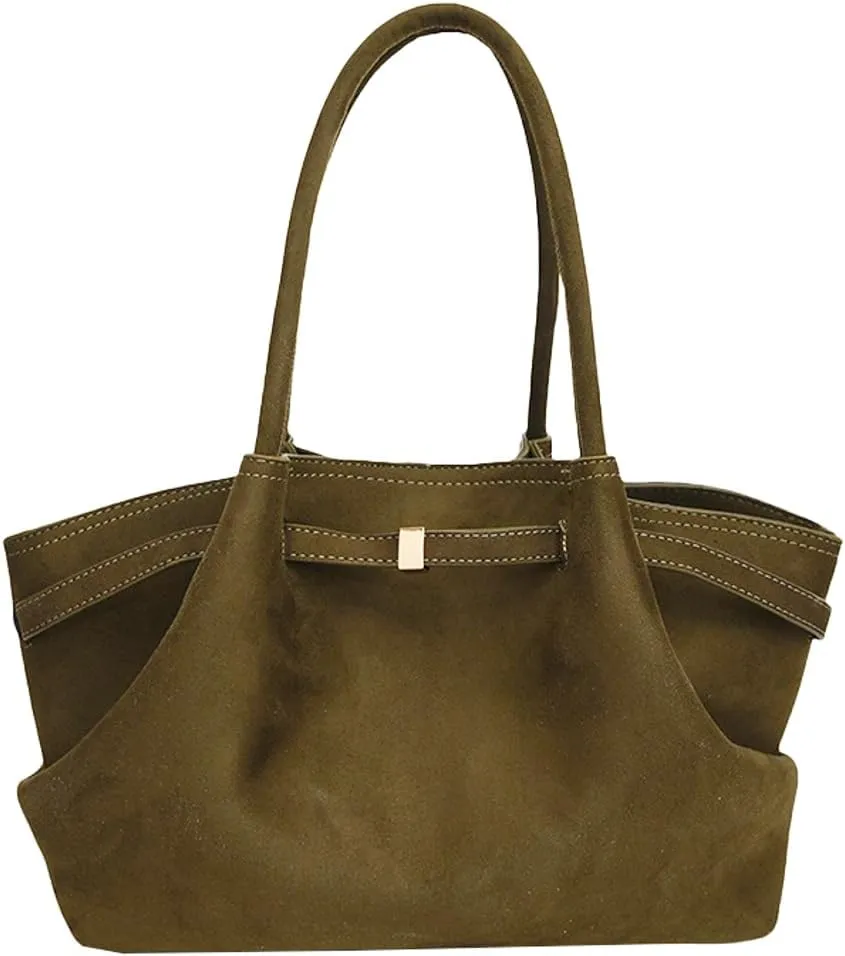 Suede Hobo Bags for Women Slouchy Suede Tote Top-handle Bag Vintage College Bag Satchels Fall Winter 2024