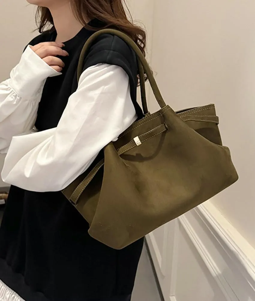 Suede Hobo Bags for Women Slouchy Suede Tote Top-handle Bag Vintage College Bag Satchels Fall Winter 2024
