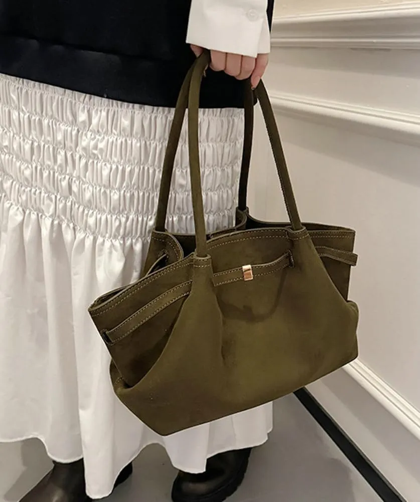 Suede Hobo Bags for Women Slouchy Suede Tote Top-handle Bag Vintage College Bag Satchels Fall Winter 2024