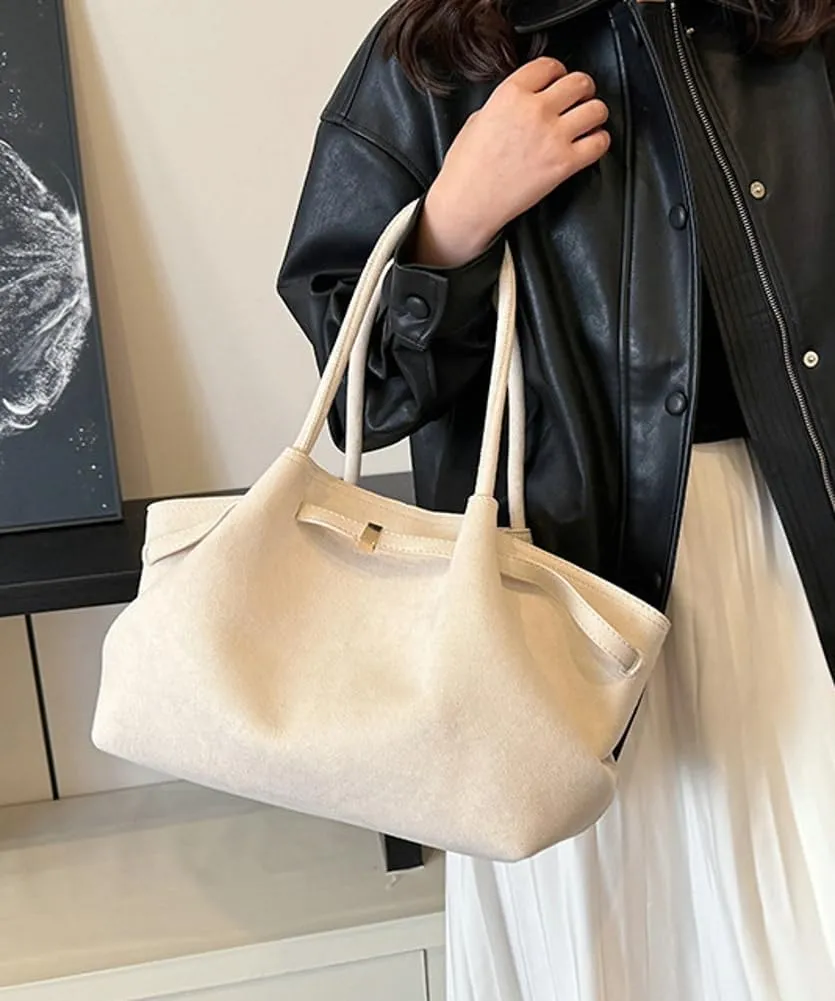 Suede Hobo Bags for Women Slouchy Suede Tote Top-handle Bag Vintage College Bag Satchels Fall Winter 2024