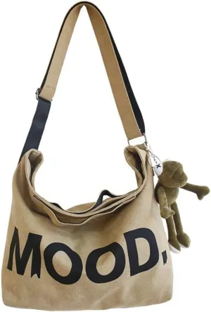 Sumleno Canvas Messenger Vintage Bag Alt Emo Crossbody Bag Goth Punk Shoulder Satchels Harajuku Grunge Handbag