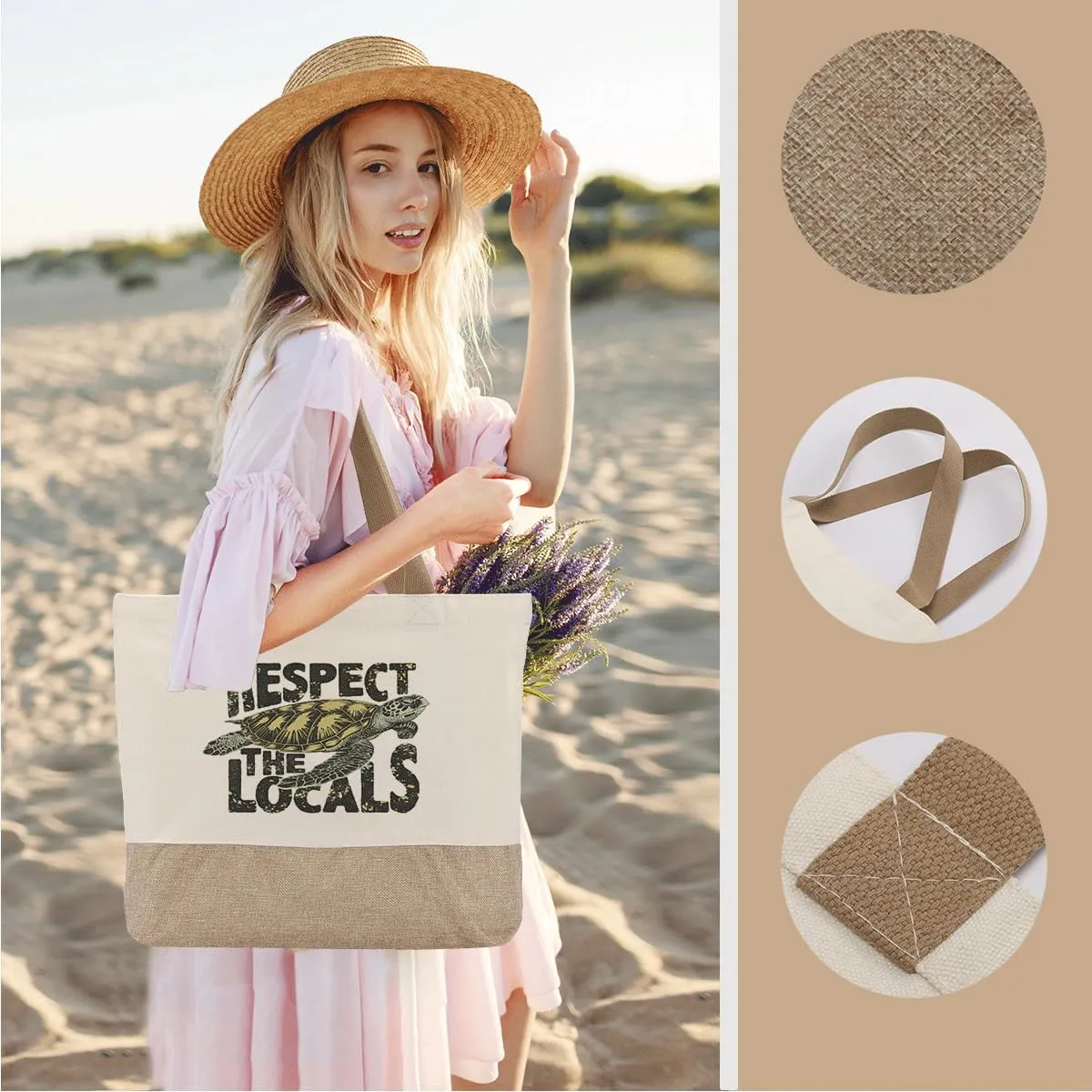 Summer Beach Bag for Women, Large Beach Tote Bag, Mom Gifts from Daughter Son, Shopping Reusable Grocery Bags