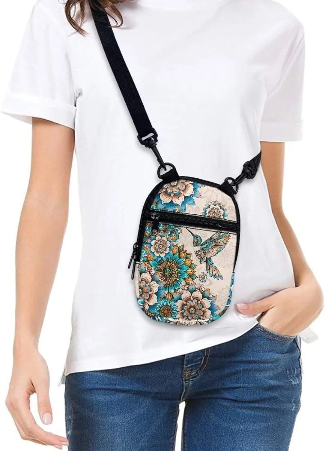 Suobstales Women Messenger Bag Mini Cross-Body Cell Phone Purse Shoulder Strap Wallet Pouch Bag Girls Crossbody Bag