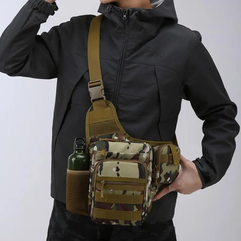 Tactical Backpack Multifunctional Outdoor Large Capacity Sling Shoulder Crossbody Bag for Every Day Carry (A)