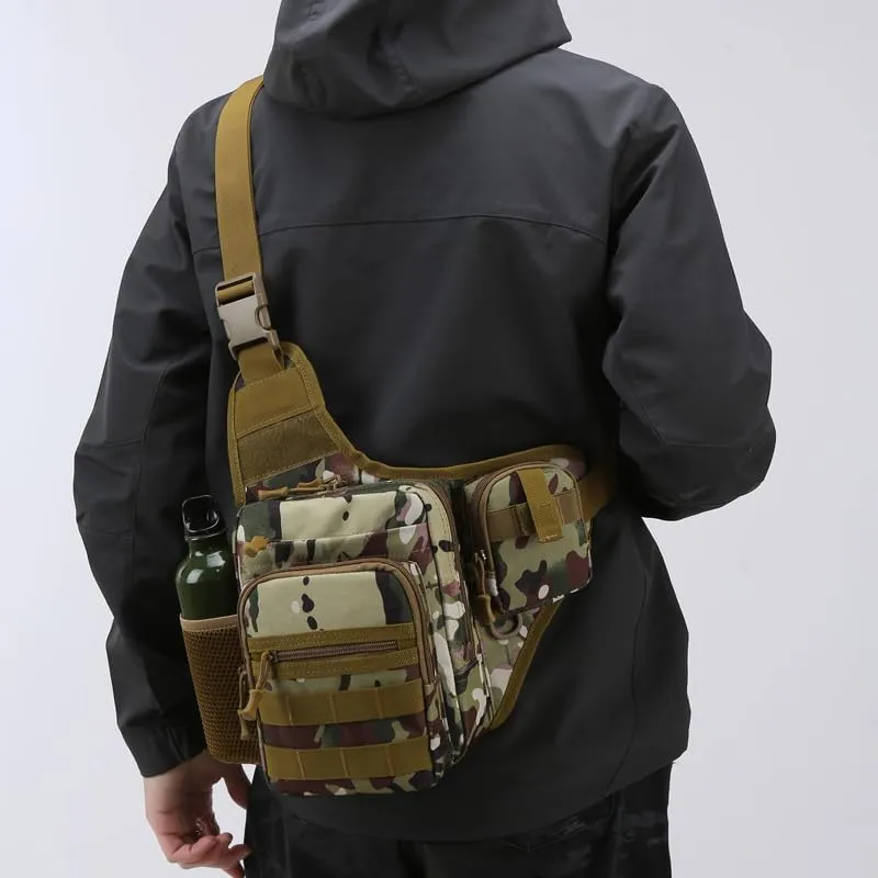 Tactical Backpack Multifunctional Outdoor Large Capacity Sling Shoulder Crossbody Bag for Every Day Carry (A)