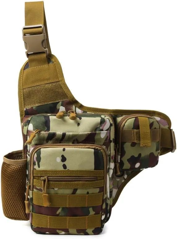 Tactical Backpack Multifunctional Outdoor Large Capacity Sling Shoulder Crossbody Bag for Every Day Carry (A)