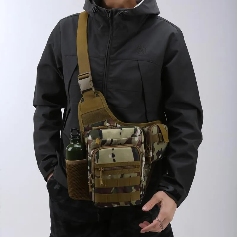 Tactical Backpack Multifunctional Outdoor Large Capacity Sling Shoulder Crossbody Bag for Every Day Carry (A)