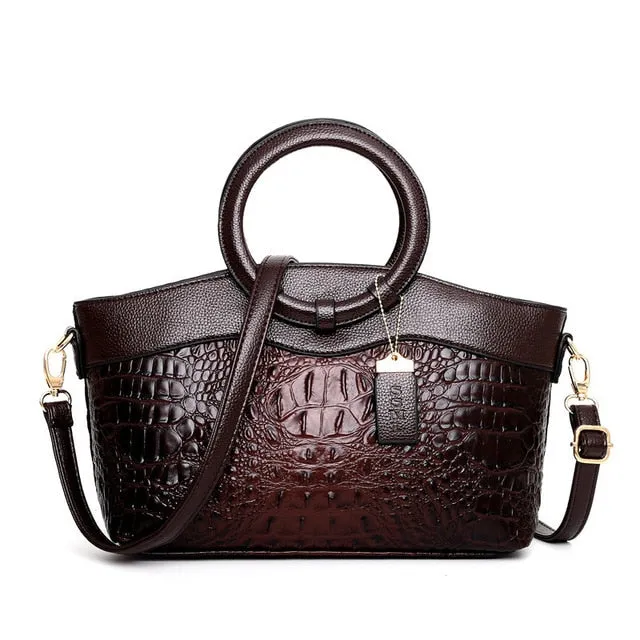 Talisa - Stylish crocodile leather bag with handmade details