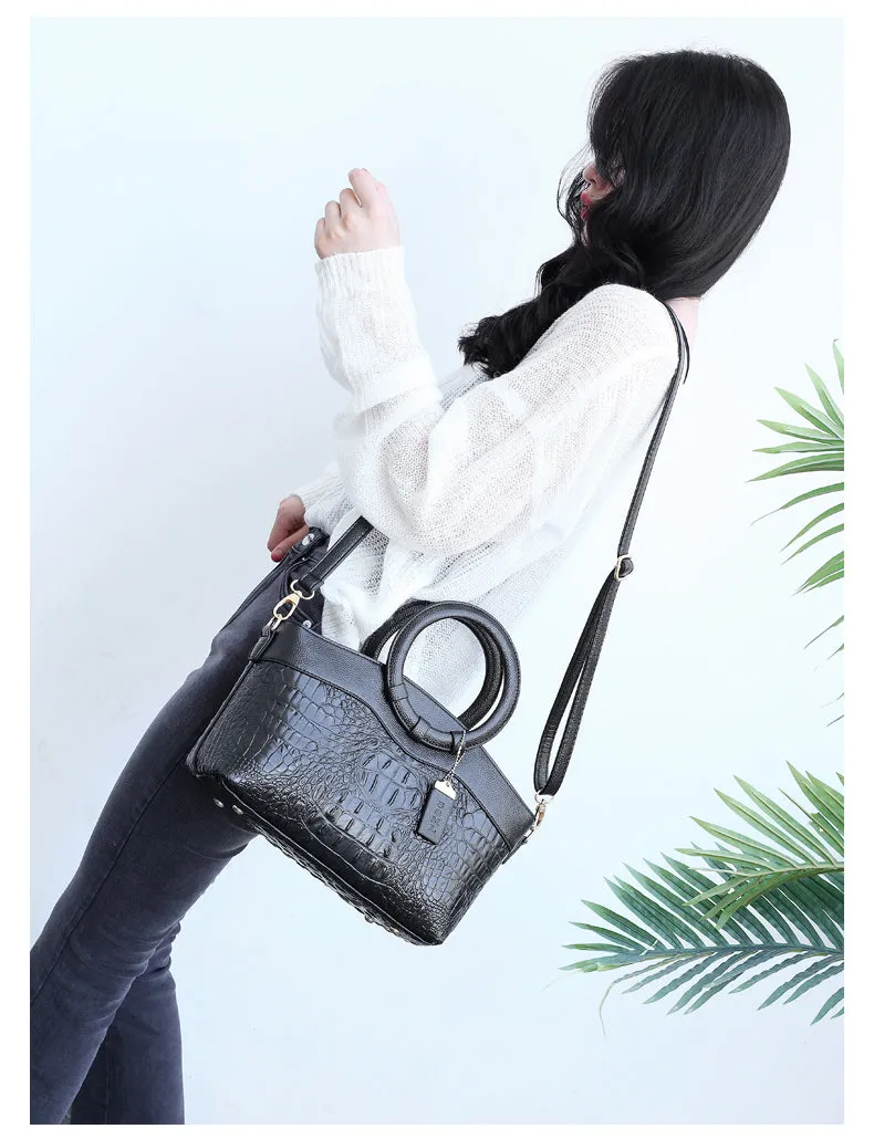 Talisa - Stylish crocodile leather bag with handmade details