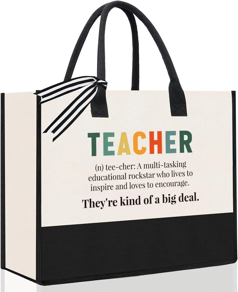 Teacher Tote Bag - Women's Teacher Appreciation & Birthday Gift - Beach Bag