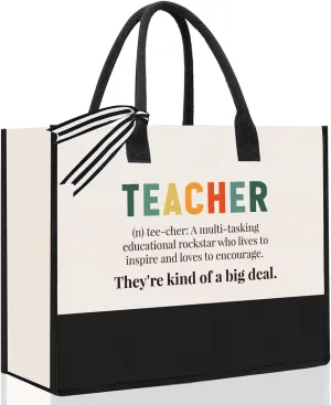 Teacher Tote Bag - Women's Teacher Appreciation & Birthday Gift - Beach Bag