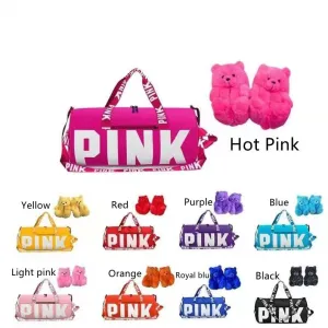 Teddy bear slippers  bags  SET