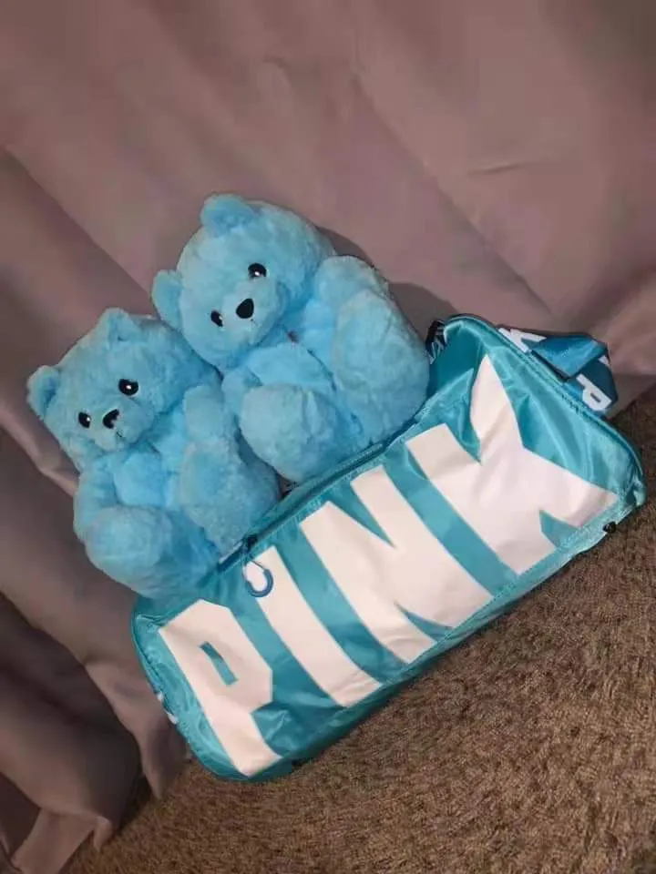 Teddy bear slippers  bags  SET
