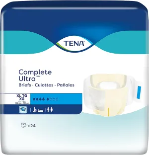 TENA Complete Ultra™ Incontinence Brief, Moderate Absorbency, X-Large, 72 Count (3 Bags of 24 ct)