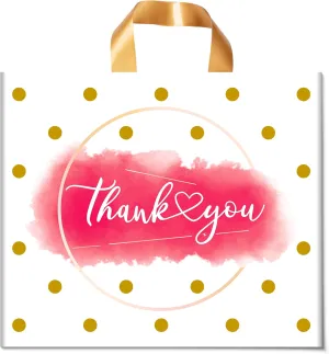 Thank You Bags Shopping Bags for Small Business Boutique Bags, 50 Pack Extra Thick Plastic Shopping Bags Merchandise Retail Bags Customers Office Party Thank You Bags for Businees Small (12X14 IN)