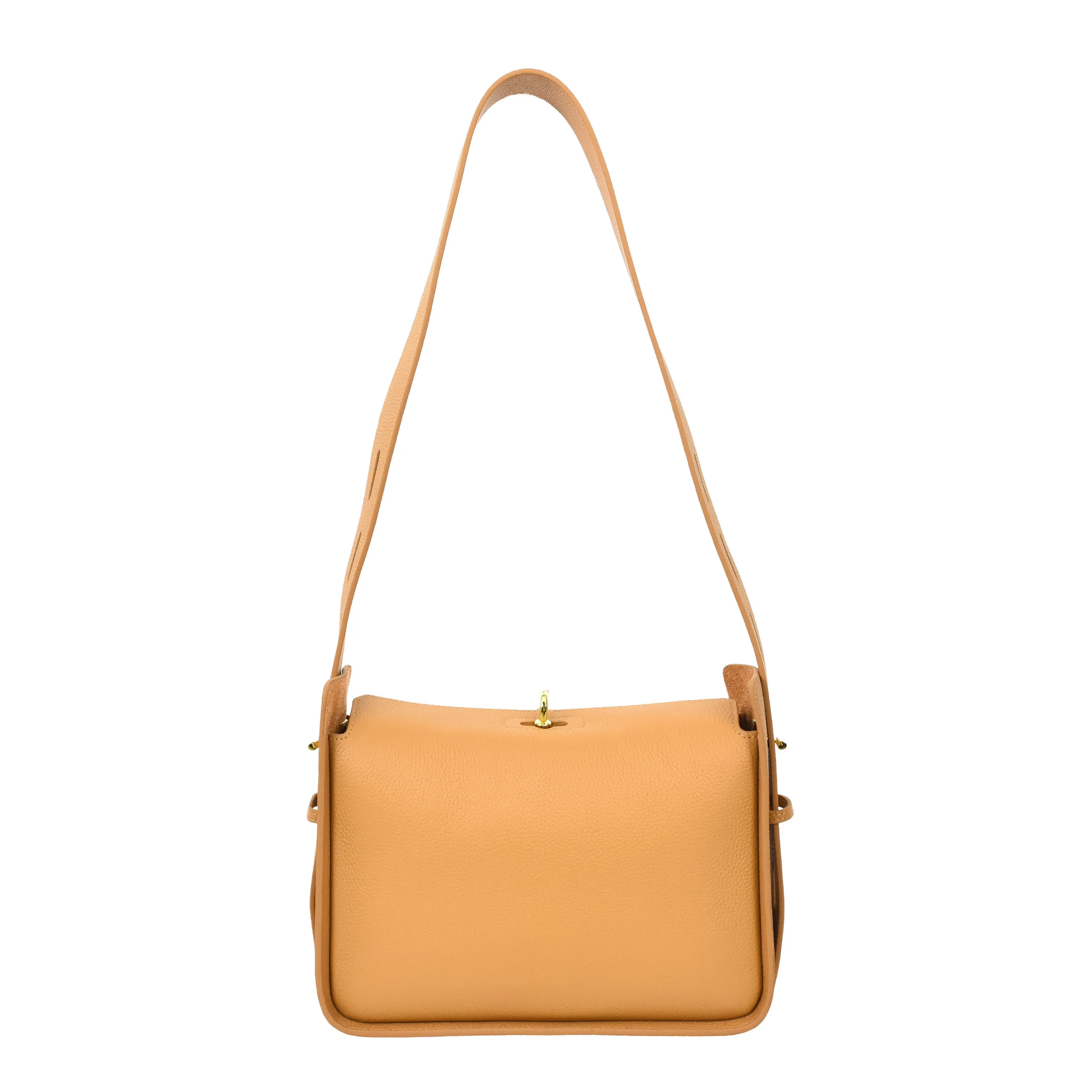 Toronto Women's Classic Real Leather Organiser Shoulder Bag Tan