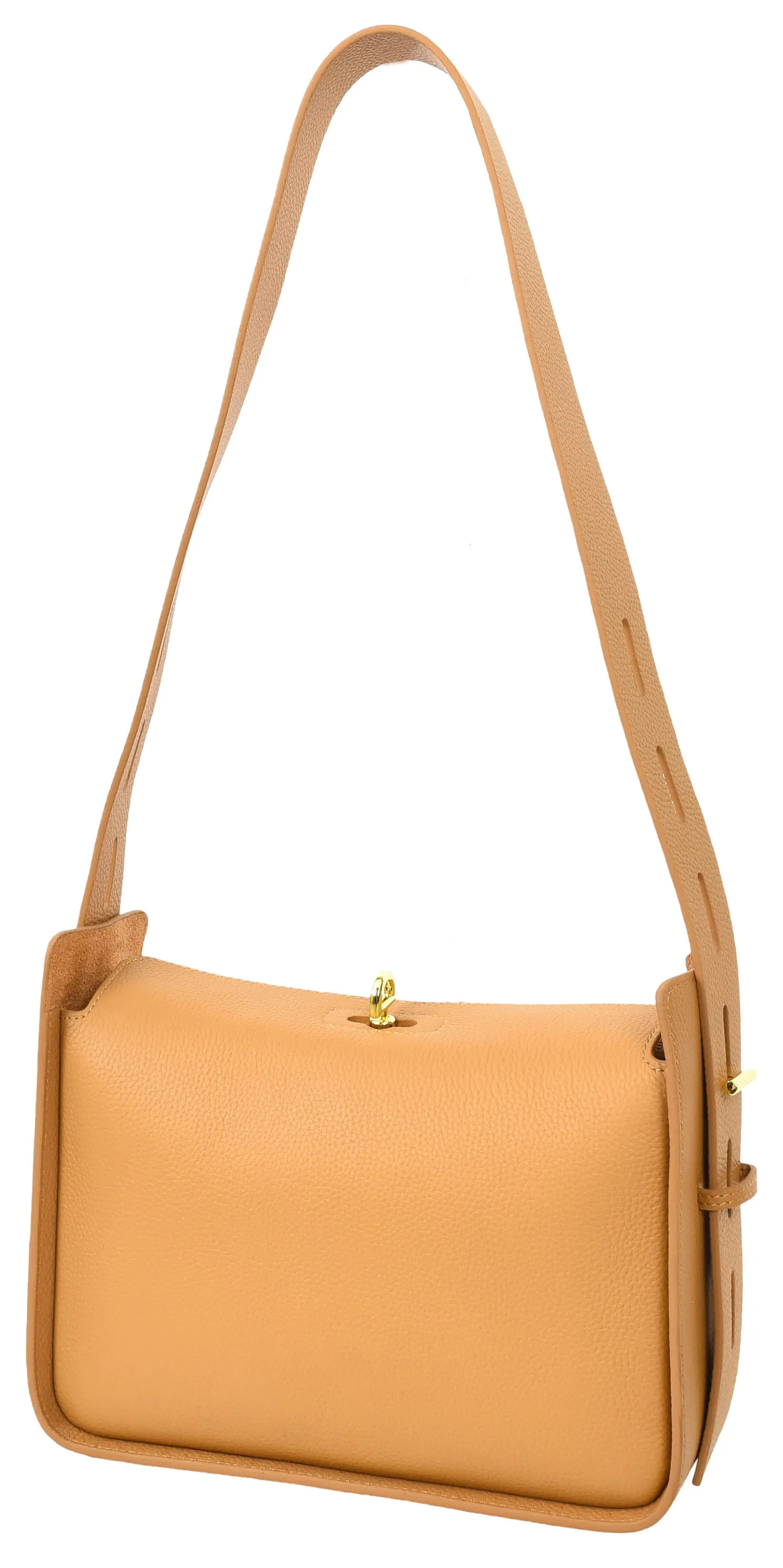 Toronto Women's Classic Real Leather Organiser Shoulder Bag Tan