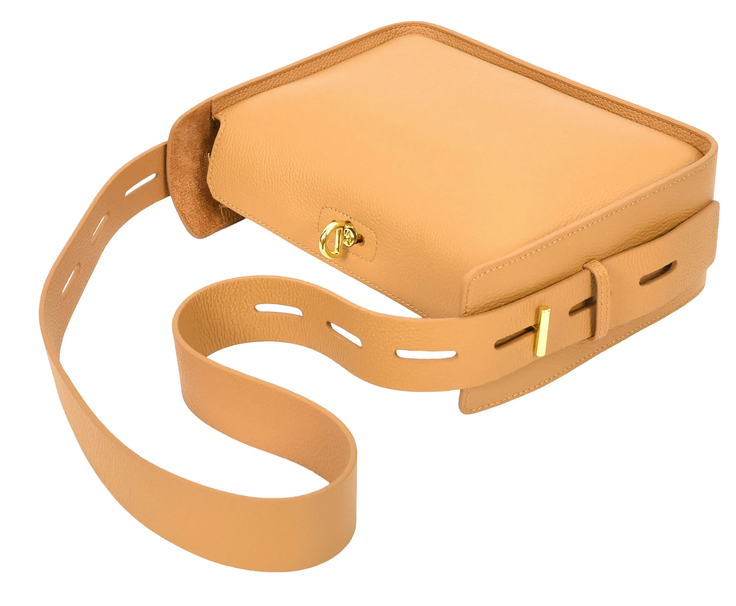 Toronto Women's Classic Real Leather Organiser Shoulder Bag Tan