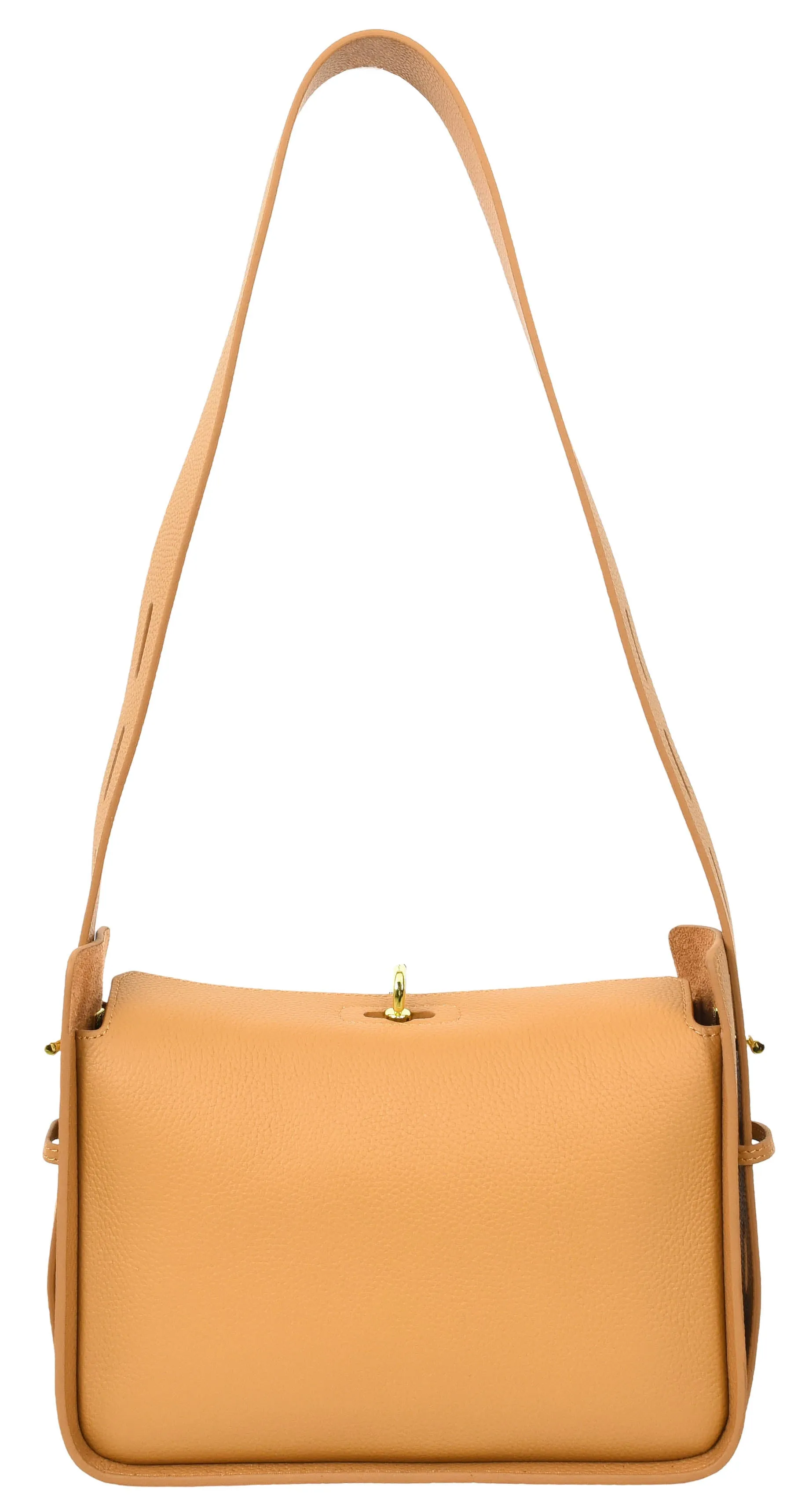 Toronto Women's Classic Real Leather Organiser Shoulder Bag Tan