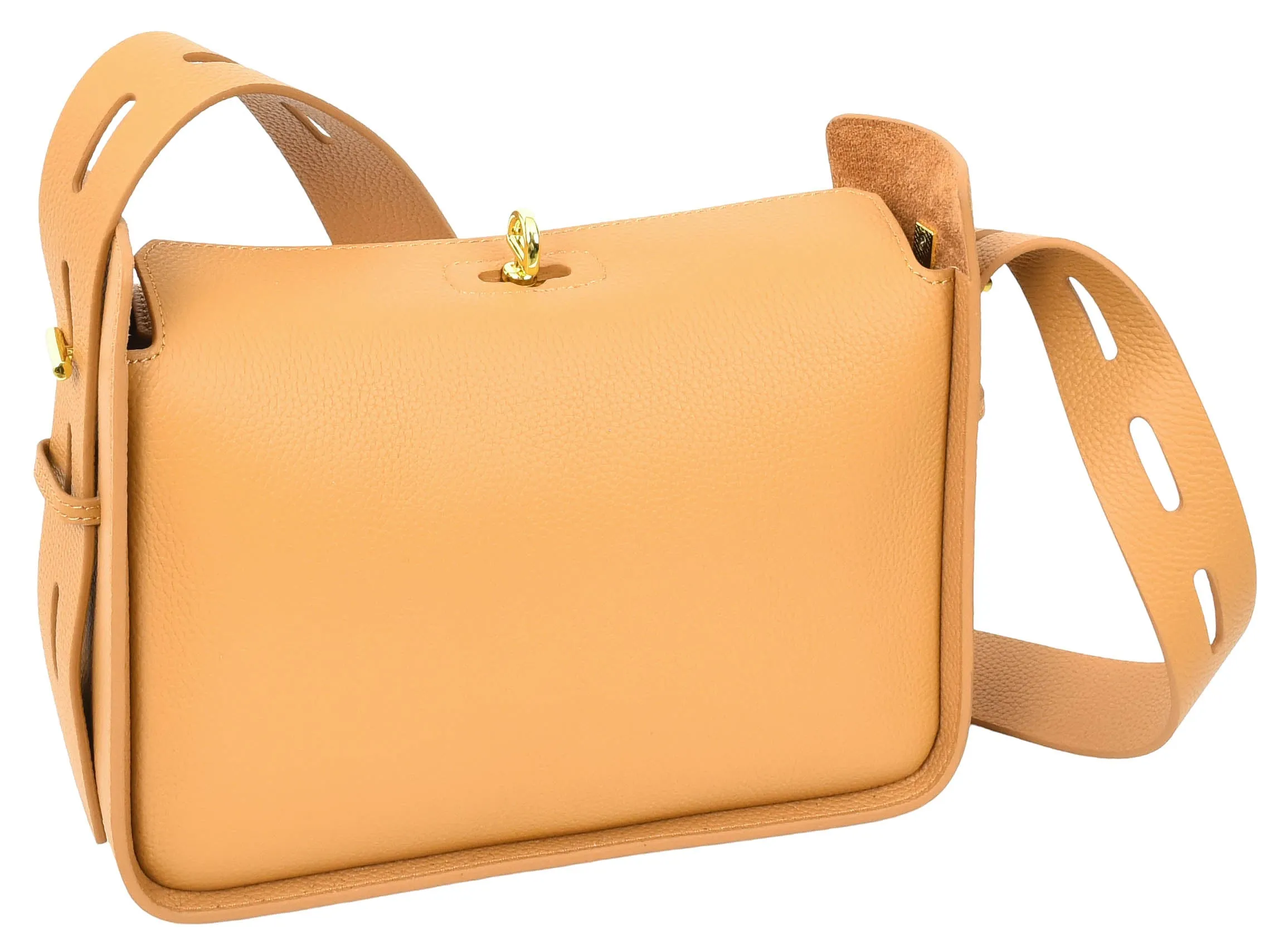 Toronto Women's Classic Real Leather Organiser Shoulder Bag Tan