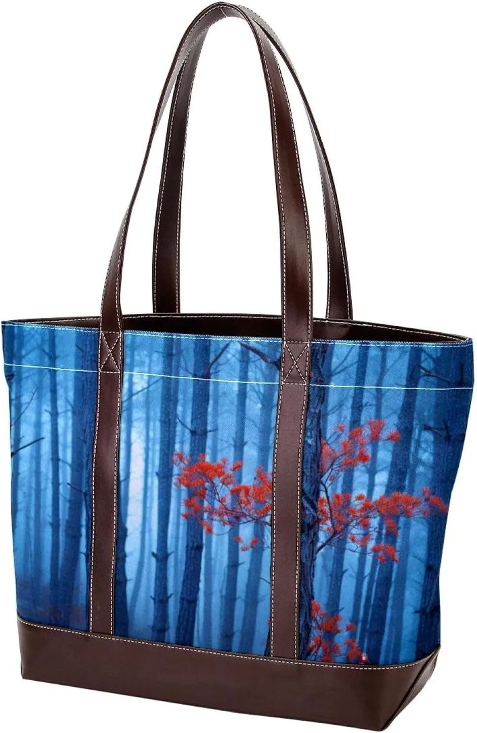 Tote Bags, Large Tote Bags for Women, Tote Bag with Zipper, Landscape Autumn Forest Path, Tote Bags Women