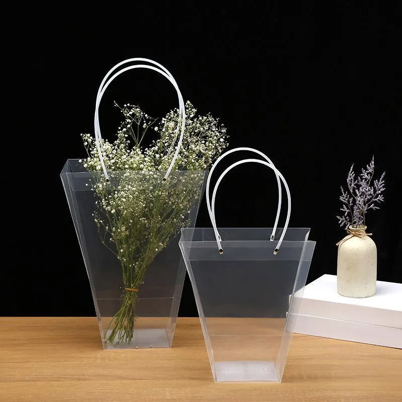 Transparent PP Handbag 50PCS Bouquet Packaging Gift Bag