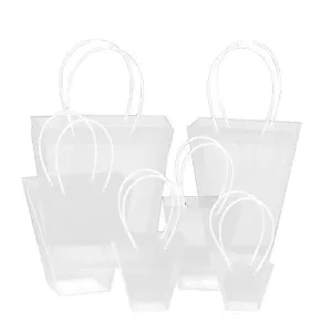 Transparent PP Handbag 50PCS Bouquet Packaging Gift Bag