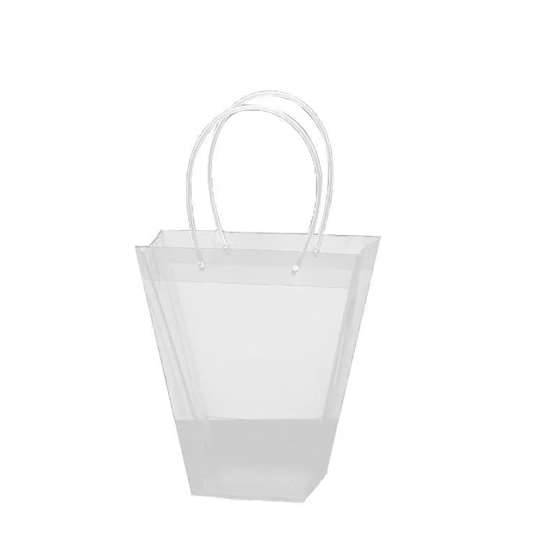 Transparent PP Handbag 50PCS Bouquet Packaging Gift Bag