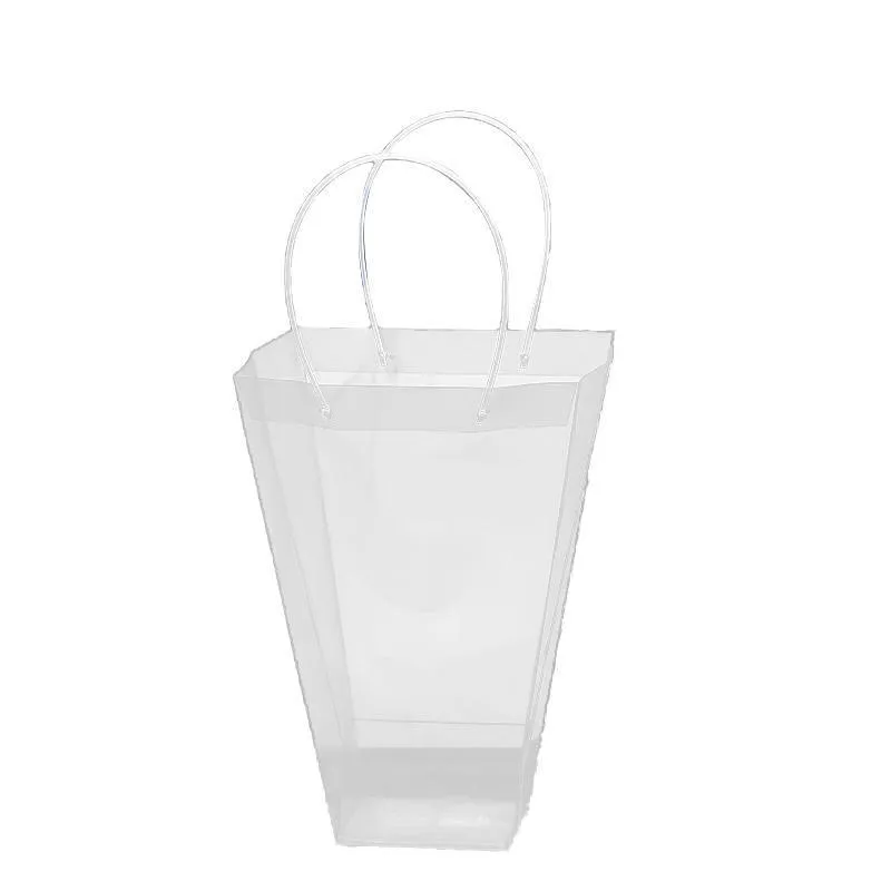 Transparent PP Handbag 50PCS Bouquet Packaging Gift Bag
