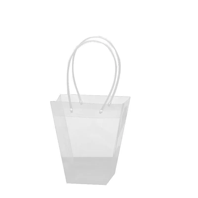 Transparent PP Handbag 50PCS Bouquet Packaging Gift Bag