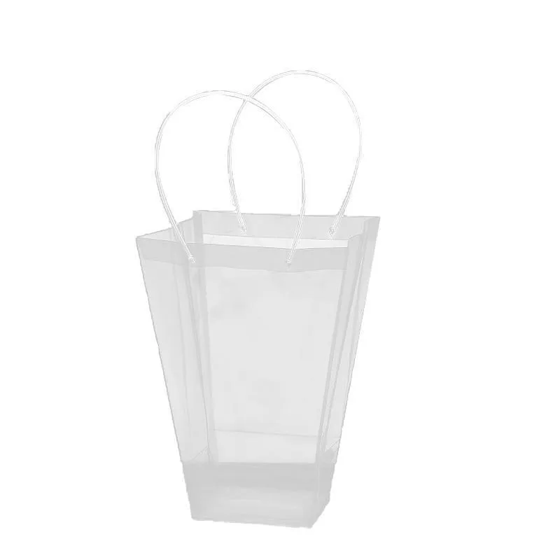 Transparent PP Handbag 50PCS Bouquet Packaging Gift Bag
