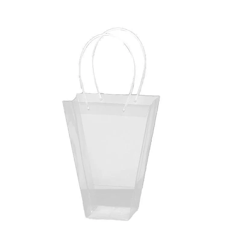 Transparent PP Handbag 50PCS Bouquet Packaging Gift Bag