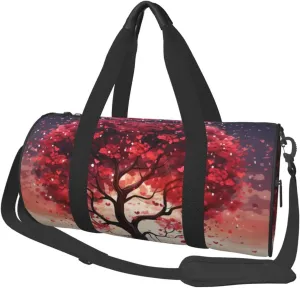 Travel Duffel Bag Foldable Weekender Overnight Bag Love Tree Sports Tote Gym Bags Large Capacity Lightweight Carry On Luggage Bags for Men Women