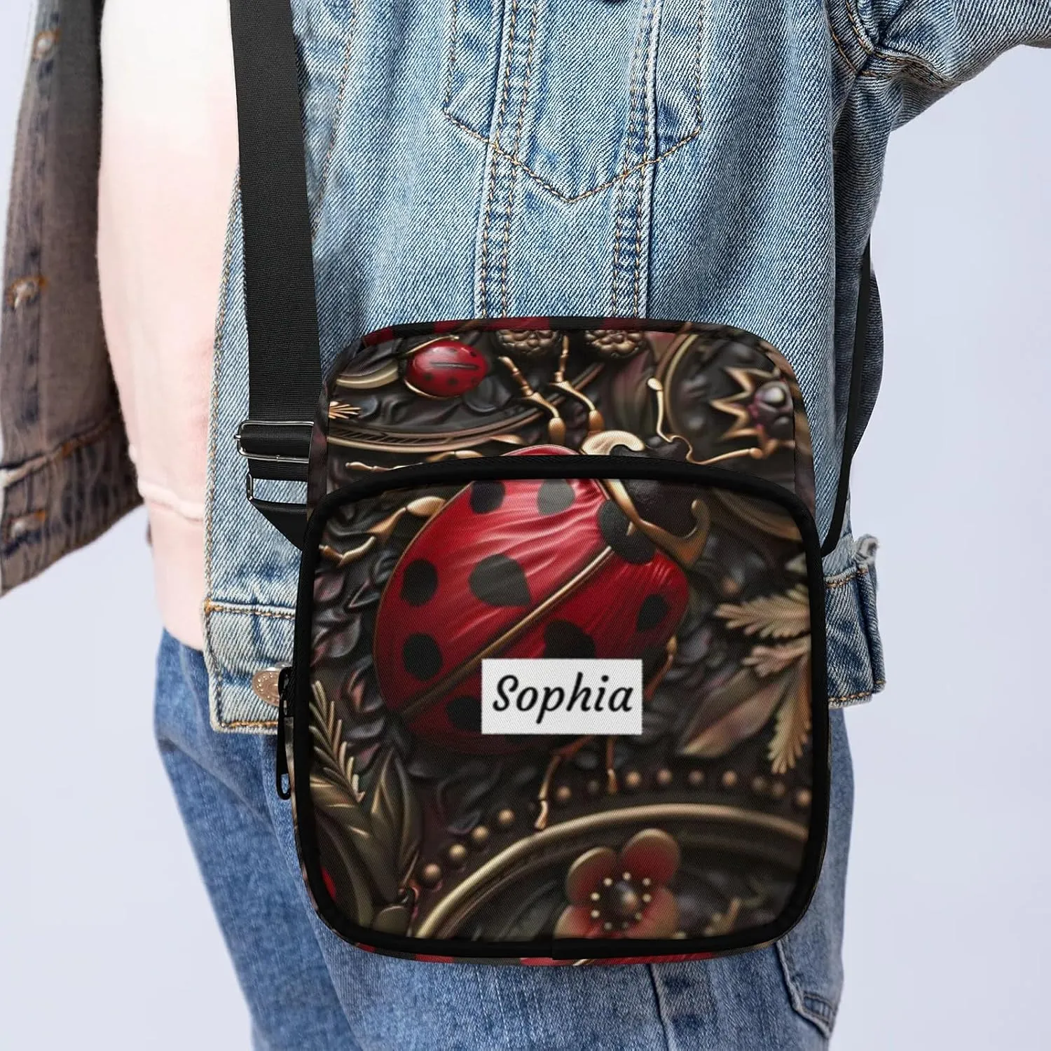 TropicalLife Personalized Crossbody Bag for Women Men Custom Name Messenger Bags