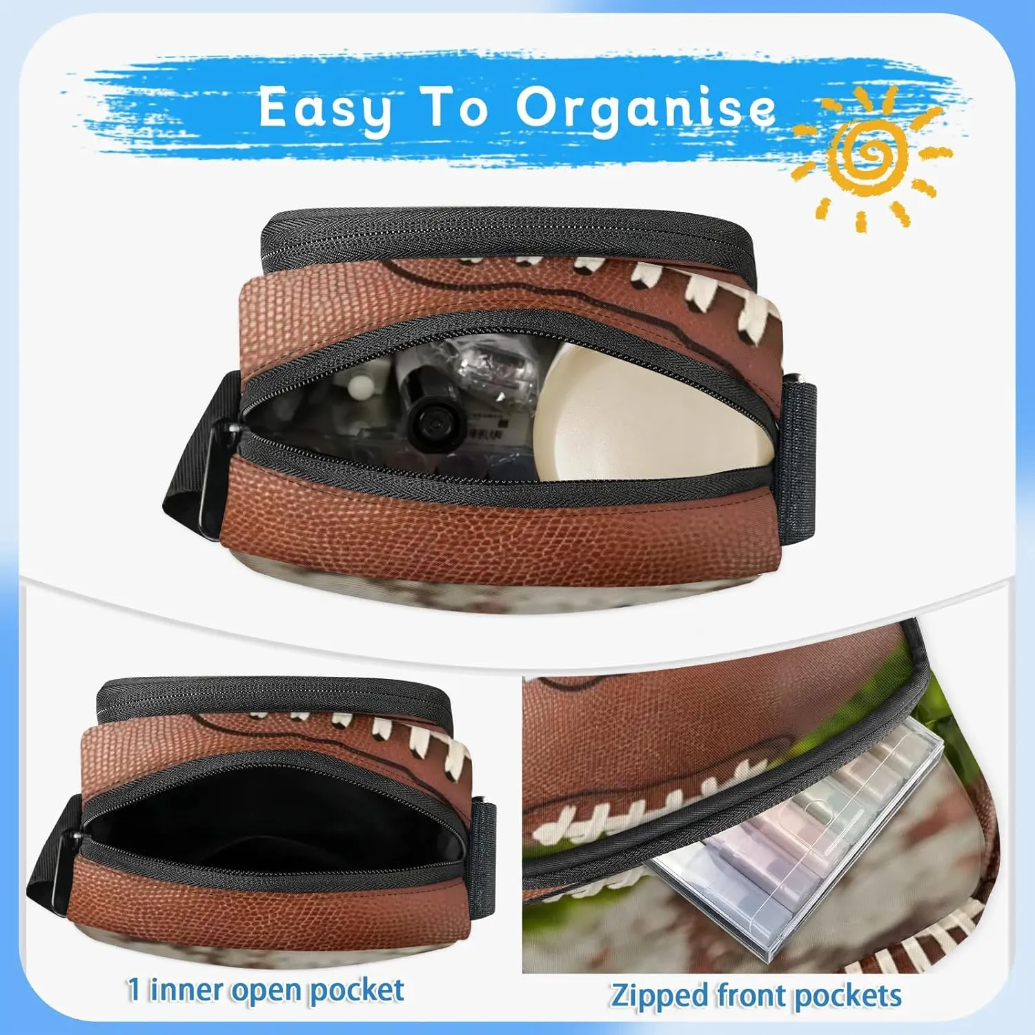 TropicalLife Personalized Crossbody Bag for Women Men Custom Name Messenger Bags