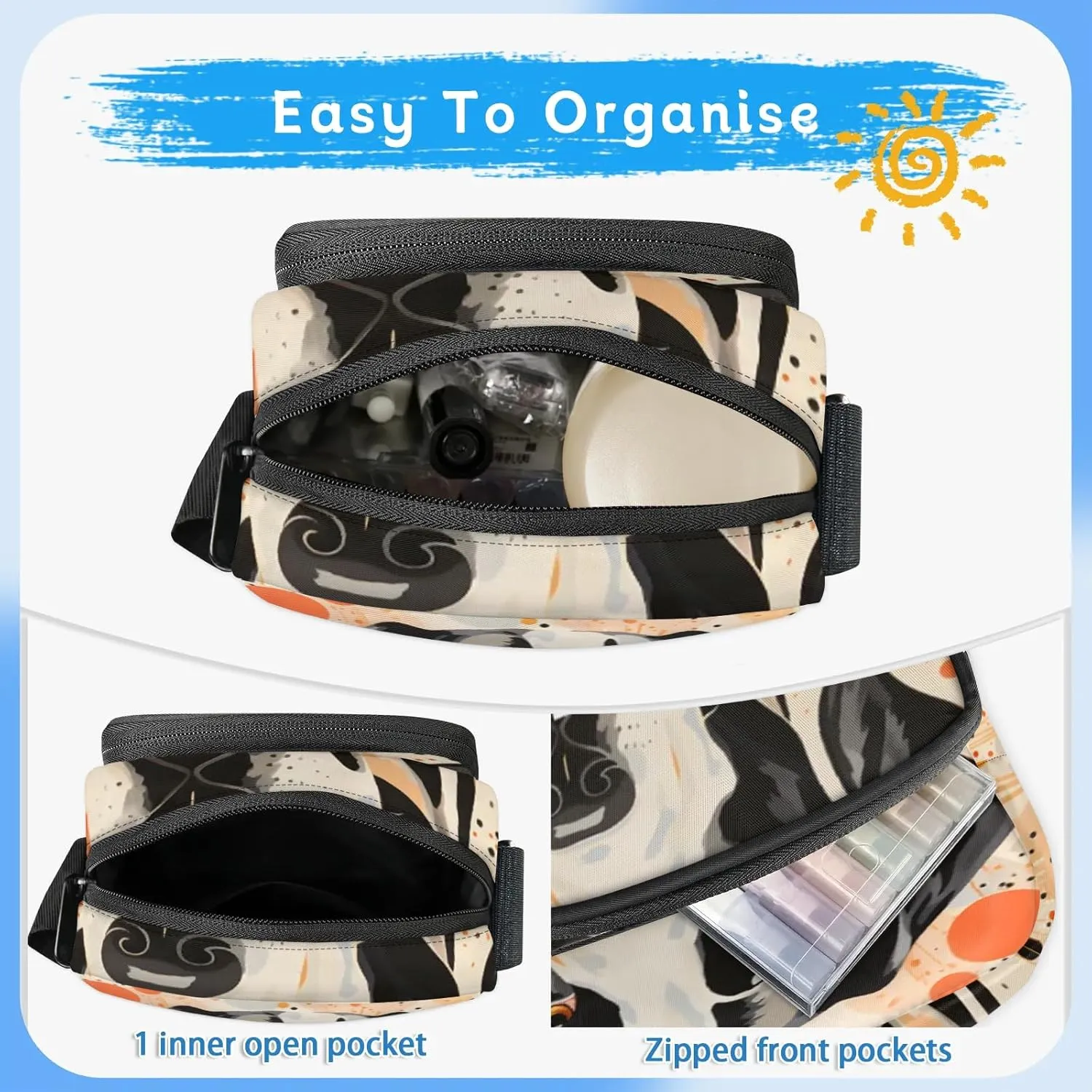 TropicalLife Personalized Crossbody Bag for Women Men Custom Name Messenger Bags