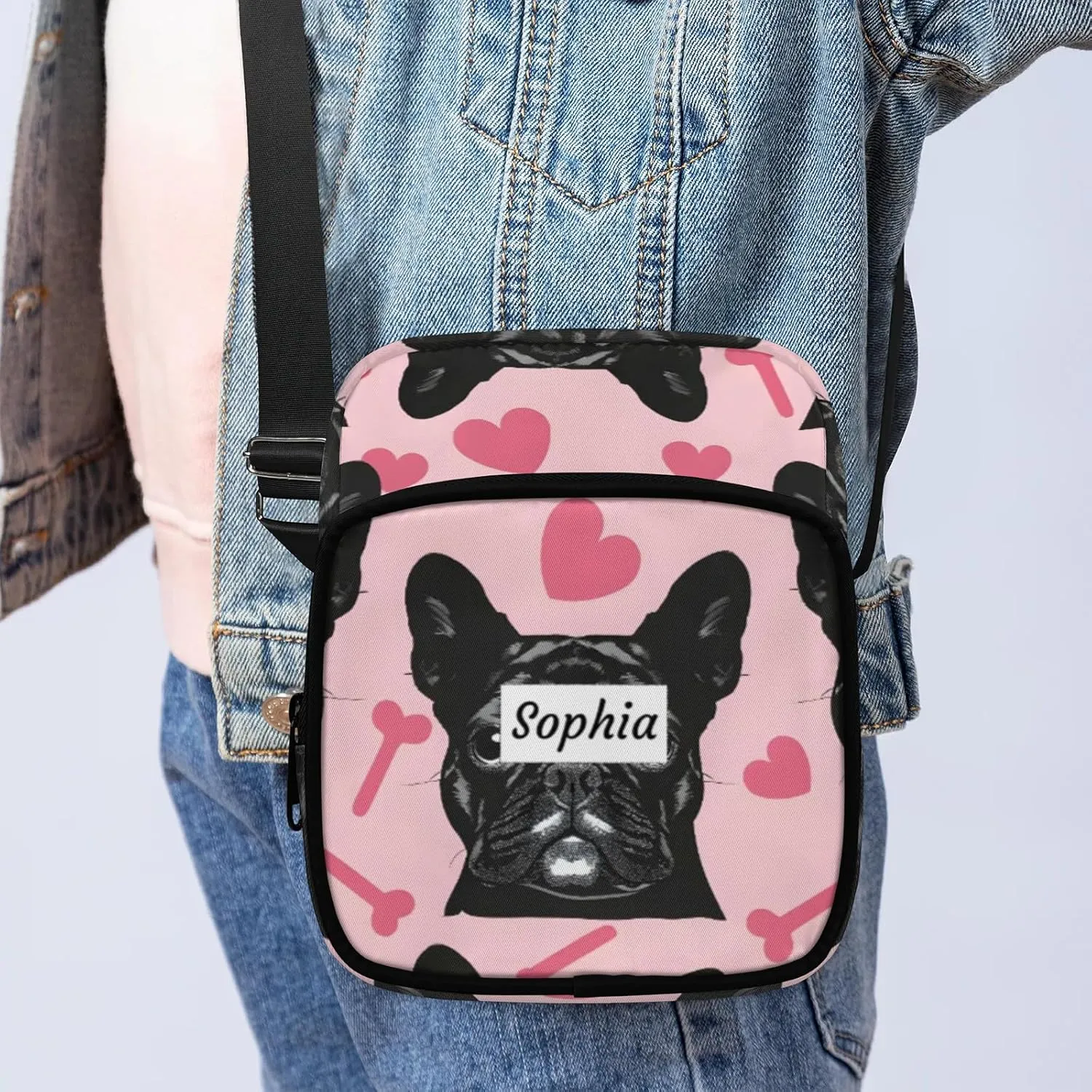 TropicalLife Personalized Crossbody Bag for Women Men Custom Name Messenger Bags