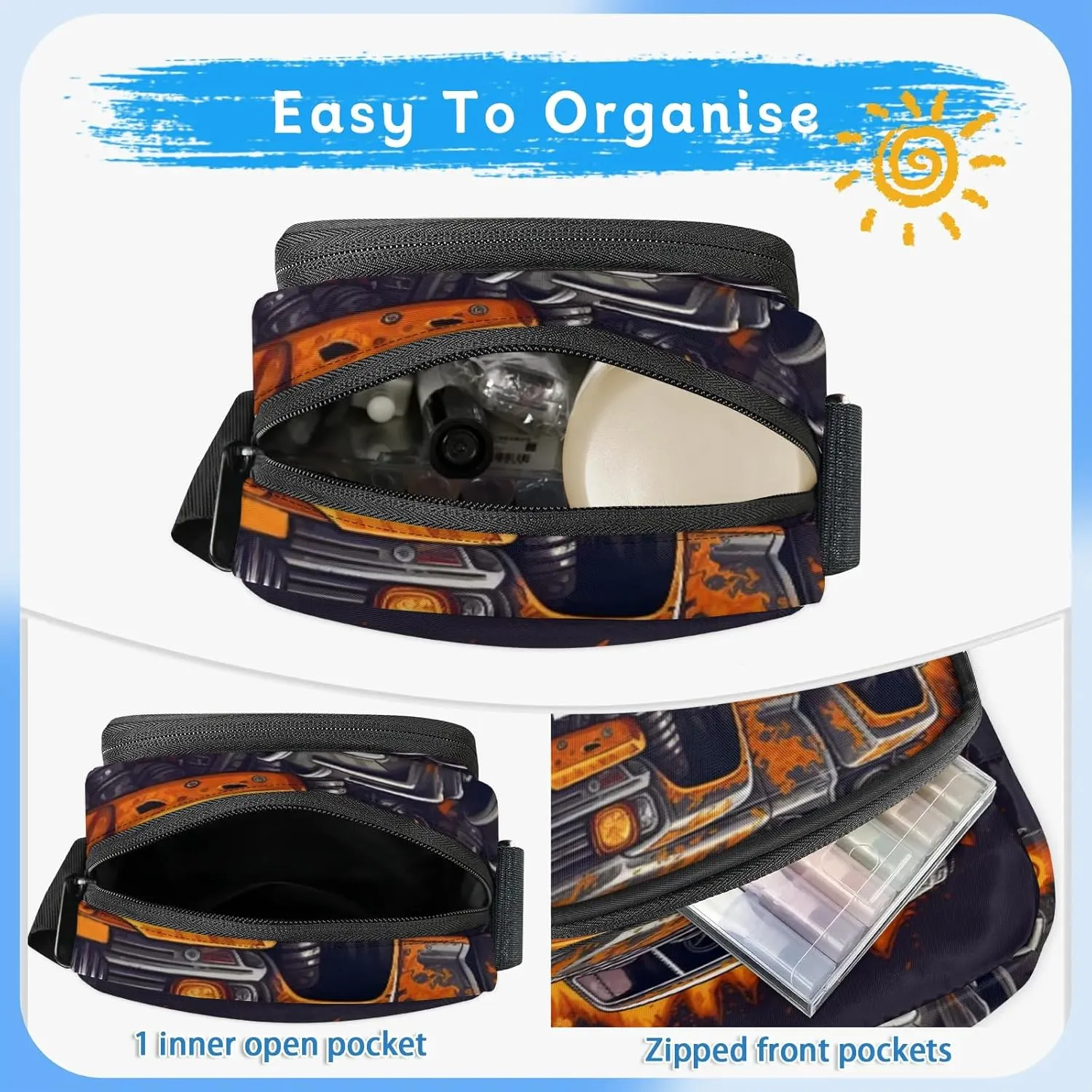 TropicalLife Personalized Crossbody Bag for Women Men Custom Name Messenger Bags