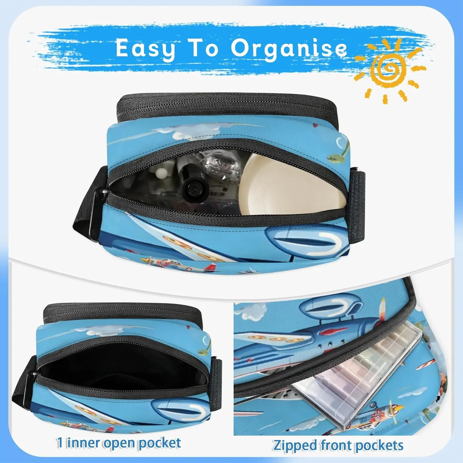 TropicalLife Personalized Crossbody Bag for Women Men Custom Name Messenger Bags