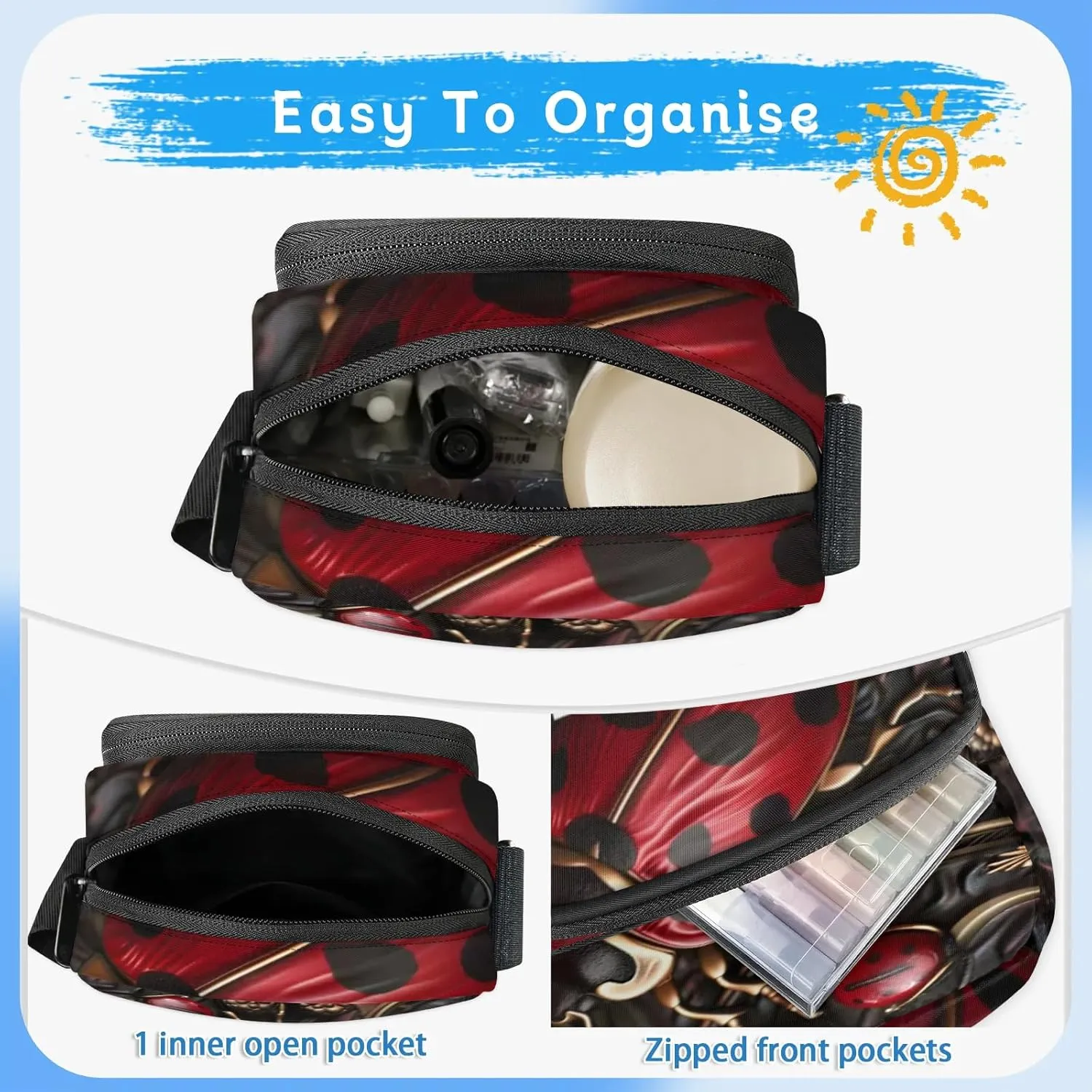 TropicalLife Personalized Crossbody Bag for Women Men Custom Name Messenger Bags