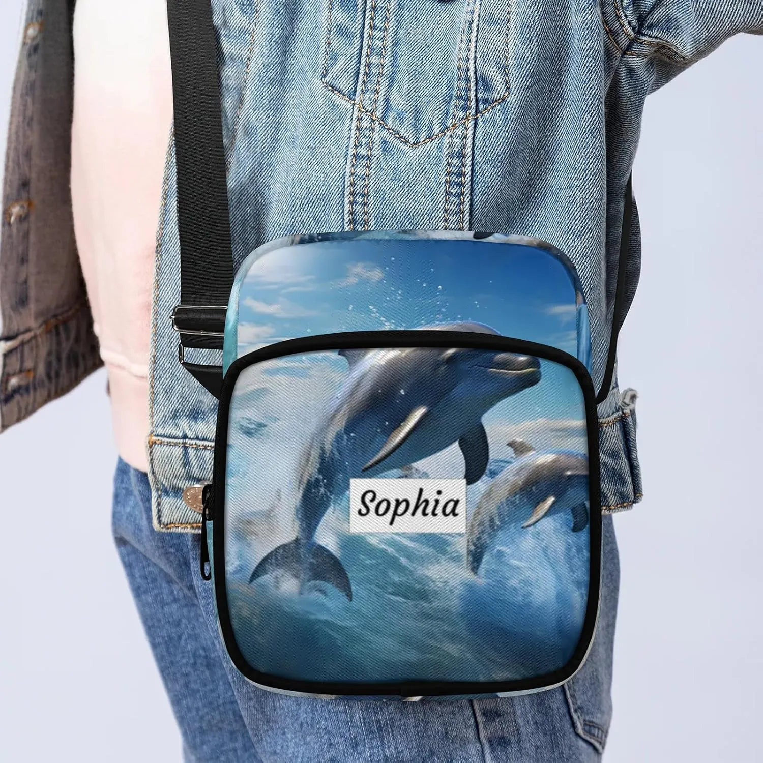 TropicalLife Personalized Crossbody Bag for Women Men Custom Name Messenger Bags