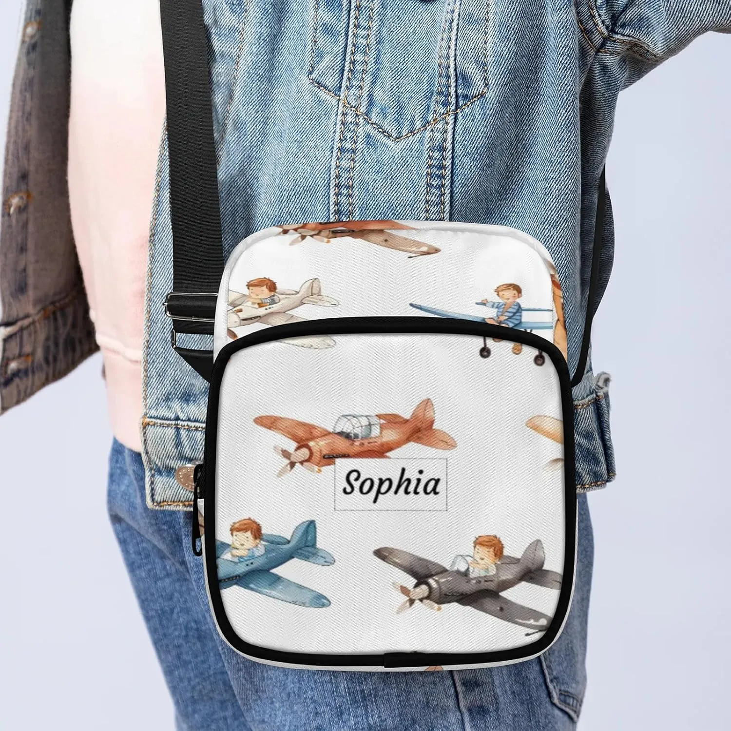 TropicalLife Personalized Crossbody Bag for Women Men Custom Name Messenger Bags