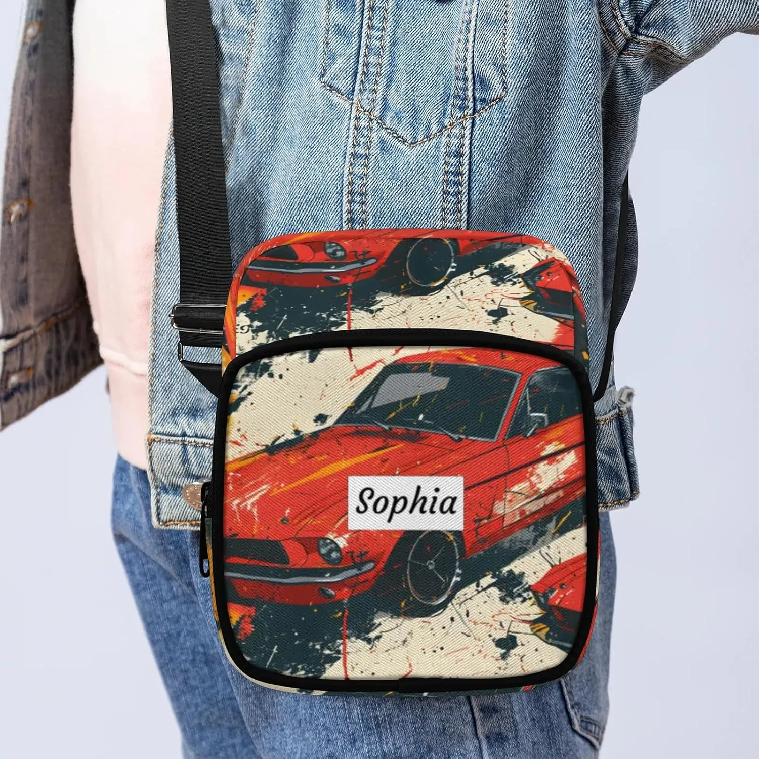 TropicalLife Personalized Crossbody Bag for Women Men Custom Name Messenger Bags