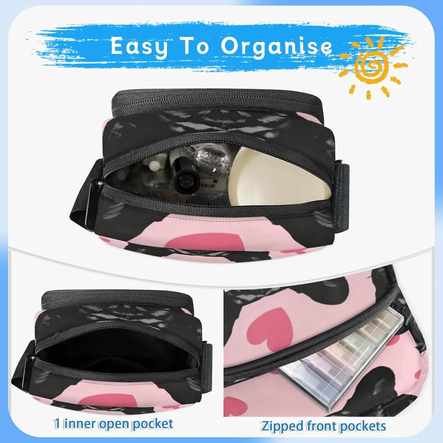 TropicalLife Personalized Crossbody Bag for Women Men Custom Name Messenger Bags