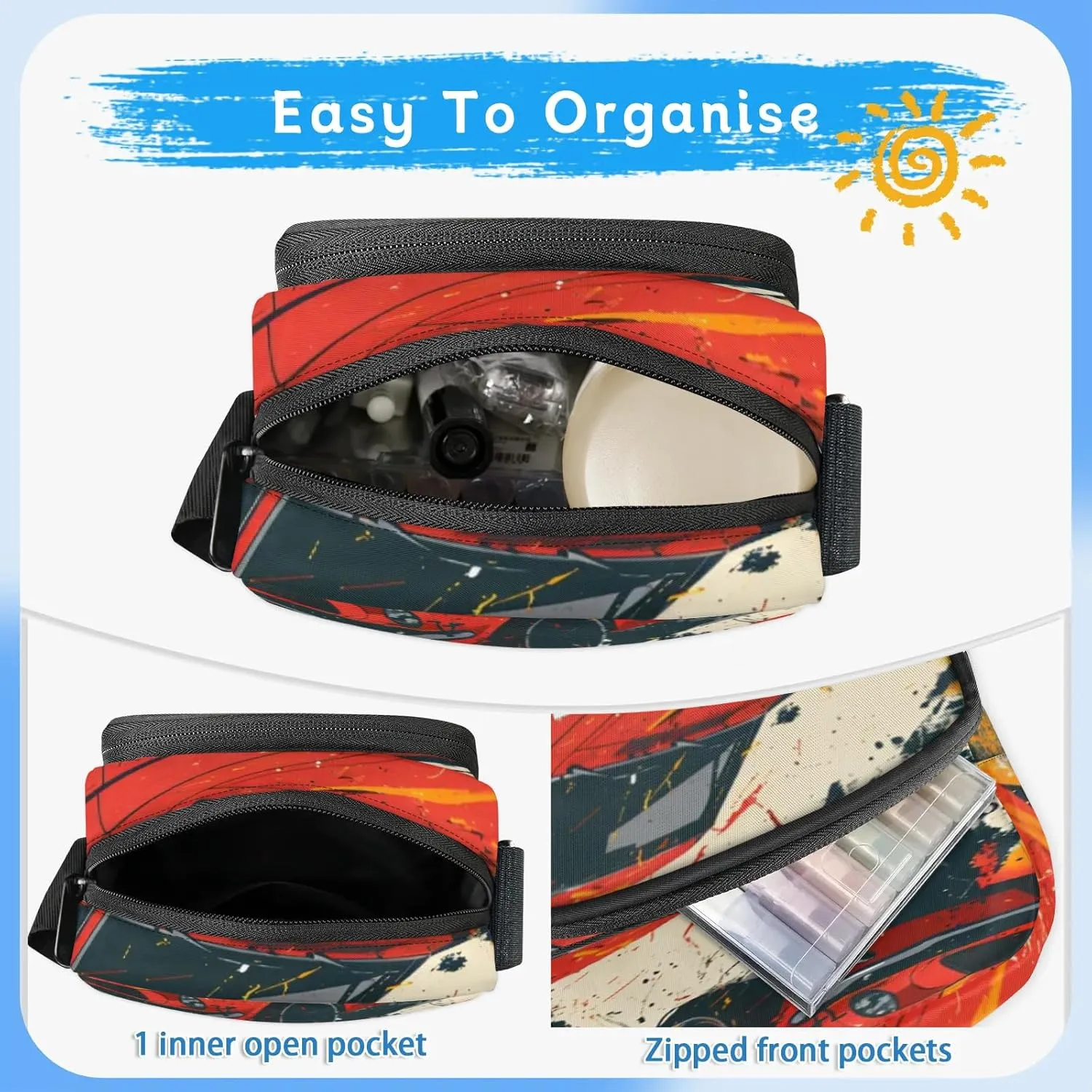 TropicalLife Personalized Crossbody Bag for Women Men Custom Name Messenger Bags