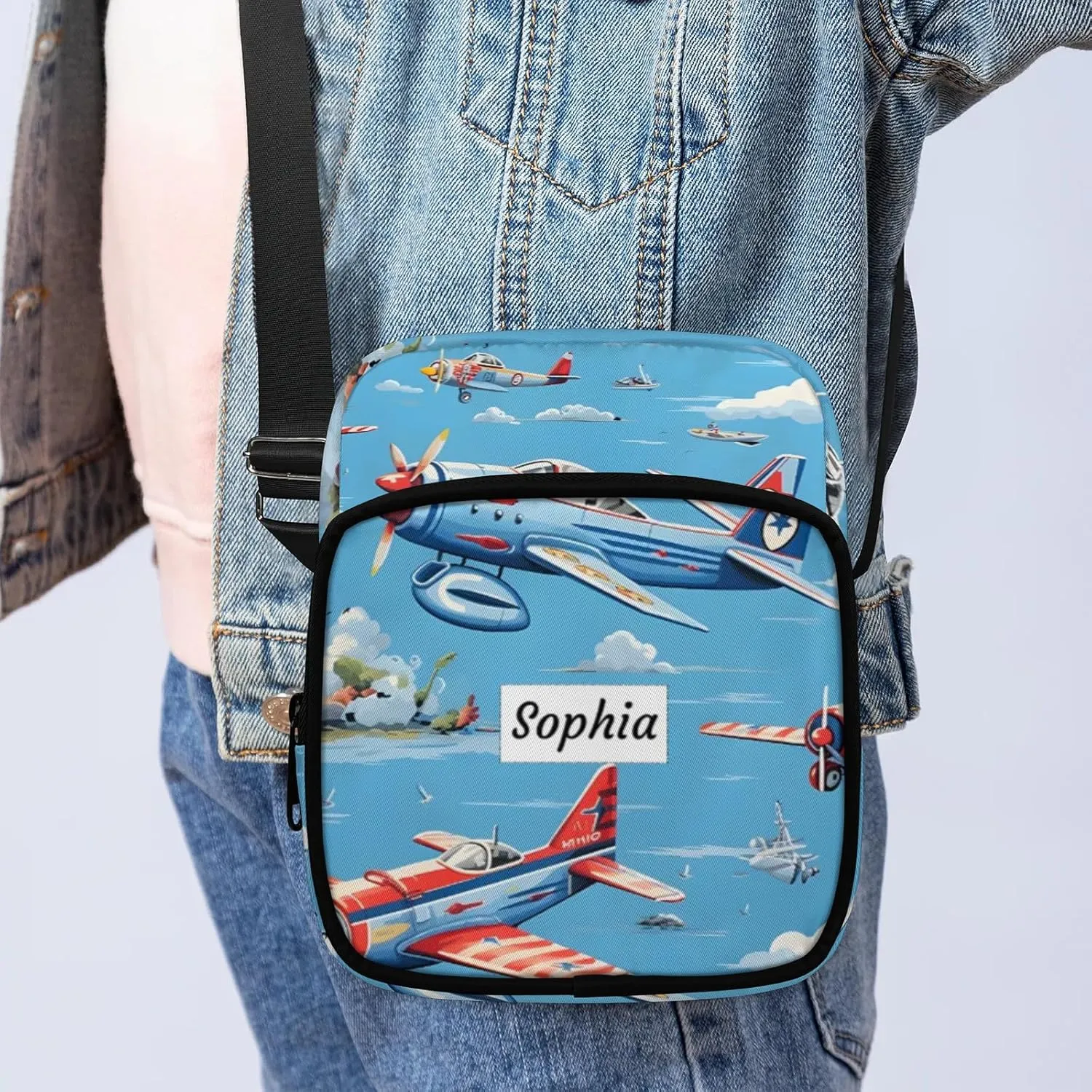TropicalLife Personalized Crossbody Bag for Women Men Custom Name Messenger Bags