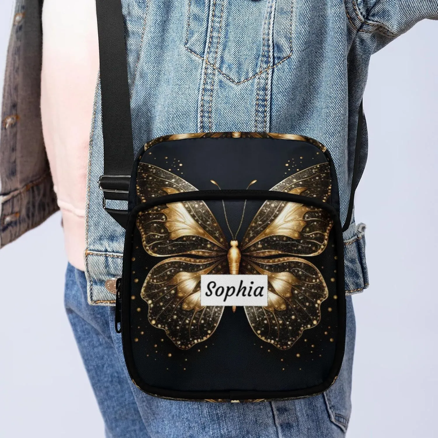TropicalLife Personalized Crossbody Bag for Women Men Custom Name Messenger Bags